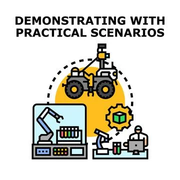 Demonstrating industrial technology and smart production processes Stock Illustration
