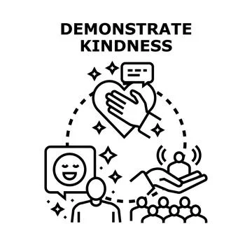 Demonstrating kindness and sharing empathy concept Stock Illustration