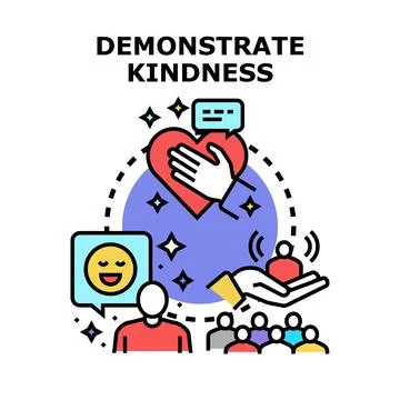 Demonstrating kindness and sharing empathy concept Stock Illustration