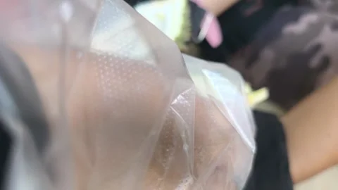 Demonstrating Proper Technique To Open Fresh Durian With Machete Video stock 345516796