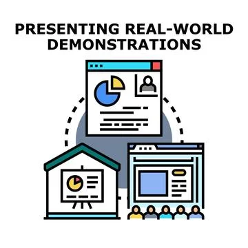 Demonstrating real world concepts and ideas Stock Illustration