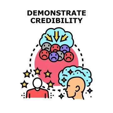 Demonstrating trustworthiness and building professional credibility concepts Stock Illustration