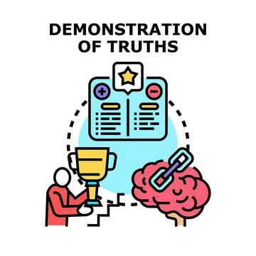 Demonstrating truths, reasoning, and critical thinking concepts Stock Illustration