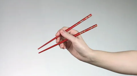 Demonstrating uses of chopsticks. Stock Footage 60402362