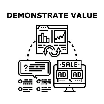 Demonstrating value with data analysis and marketing strategy イラスト素材