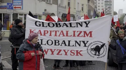 DEMONSTRATION AGAINST CETA, TTIP Stock Footage 68675617
