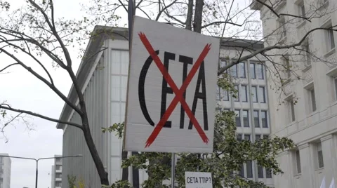 DEMONSTRATION AGAINST CETA, TTIP Stock Footage 68675619