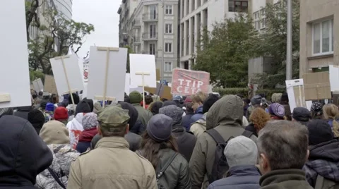DEMONSTRATION AGAINST CETA, TTIP Stock Footage 68675680