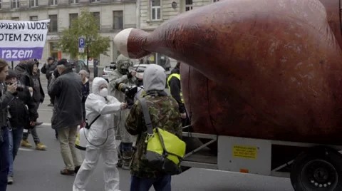 DEMONSTRATION AGAINST CETA, TTIP Stock Footage 68675693