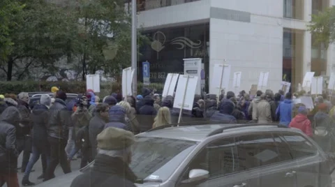 DEMONSTRATION AGAINST CETA, TTIP Stock Footage 68675695
