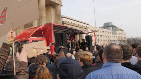 Demonstration against EU Internet copyright reform in Berlin Germany Video stock 119022142
