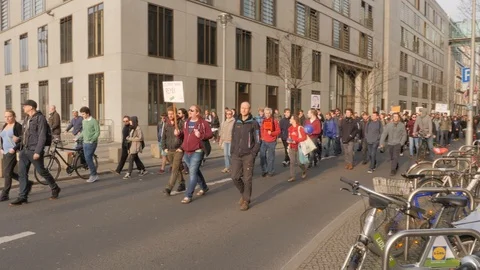 Demonstration against EU Internet copyright reform in Berlin Germany Video stock 119022310