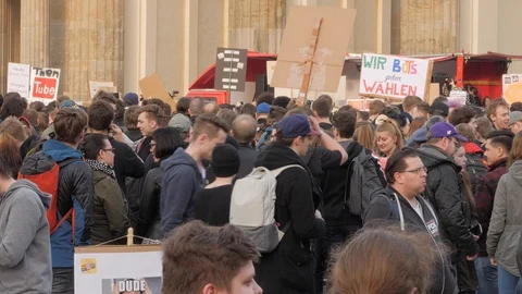 Demonstration against EU Internet copyright reform in Berlin Germany Video stock 119022420