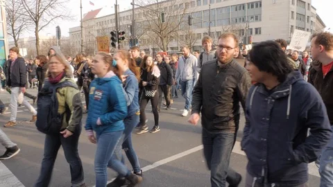 Demonstration against EU Internet copyright reform in Berlin Germany Video stock 119022474