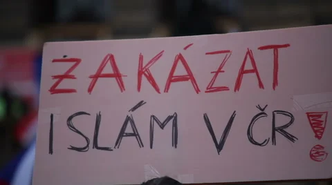 Demonstration against Islam and refugees Stock Footage 59215054