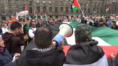Demonstration against Israel in the Netherlands Stock Footage 94046896
