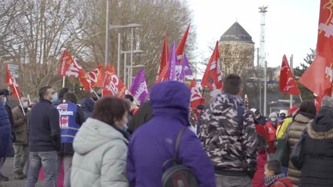 Demonstration against proposed security law, that would restrict Stock Footage 154691007