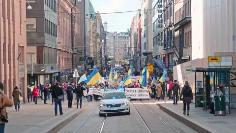 Demonstration against the Russian aggression in Ukraine Stock Footage 171594271