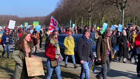 Demonstration against the war in Ukraine Stock Footage 171403885