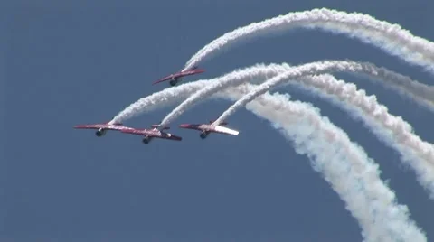 Demonstration aircraft acrobatic flying Stock Footage 12597162