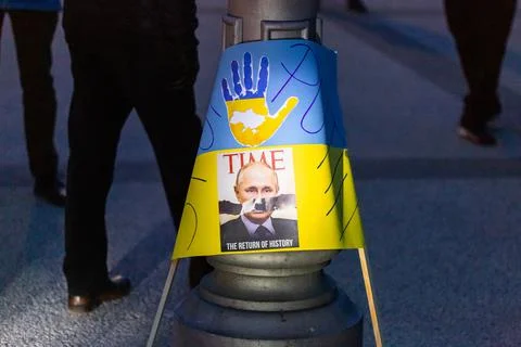 The demonstration and protest in support of Ukraine Stock Photos