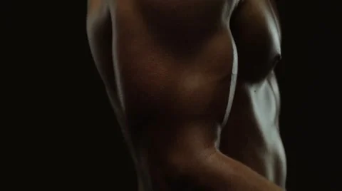 Demonstration of biceps muscles work 스톡 동영상 53147806