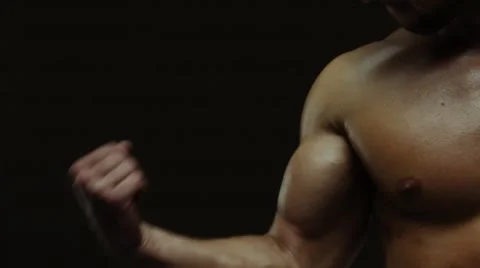 Demonstration of biceps muscles work Stock Footage 53157258