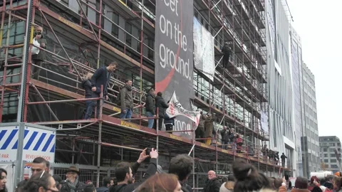 Demonstration Brussels Covid 19 CST Stock Footage 165592573