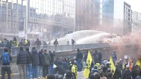 Demonstration Brussels Covid 19 CST Stock Footage 165592908