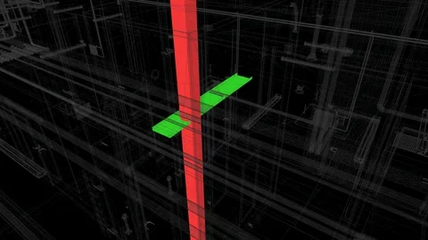 Demonstration of the clash of MEP systems of BIM models 库存影片 128056994