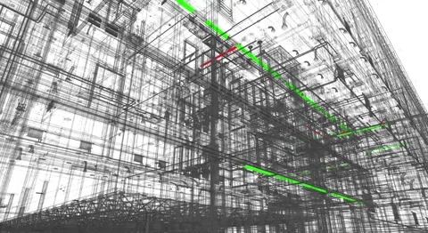Demonstration of the clashes of MEP systems of BIM models 库存影片 148500527