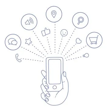 Demonstration display of a mobile phone Stock Illustration