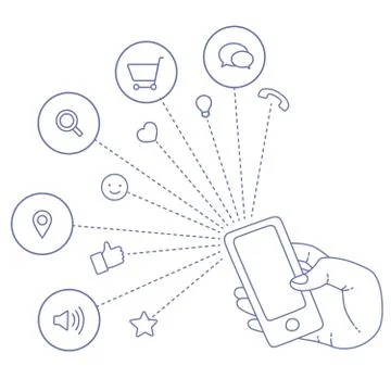 Demonstration display of a mobile phone Stock Illustration