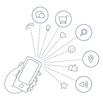 Demonstration display of a mobile phone Stock Illustration