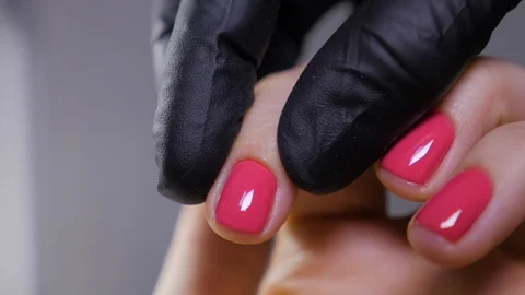 The demonstration finished manicure. Stock Footage 123217622