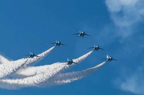 Demonstration Flights of Blue Impulse Stock Photos