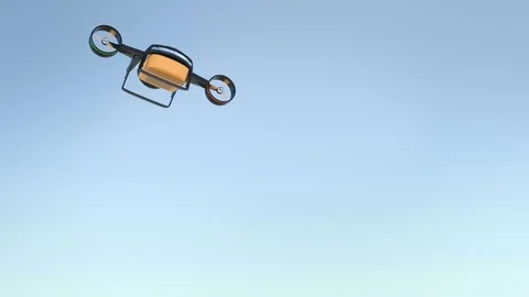 Demonstration of hybrid drone delivery system Stock Footage 75844082