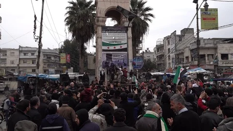 DEMONSTRATION IN IDLIB Stock Footage 126237714
