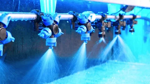 Demonstration of the irrigation system with different nozzles Stock Footage 249525476
