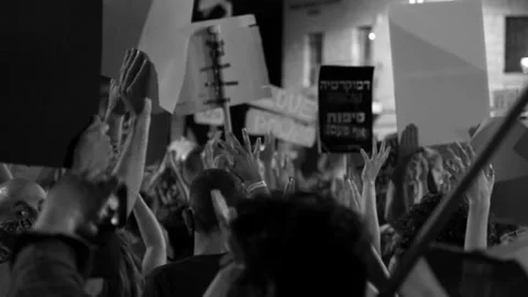 Demonstration in Israel Stock Footage 156967370