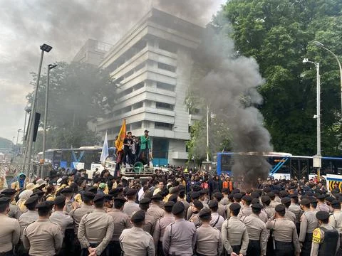 Demonstration at Jakarta Stock Photos