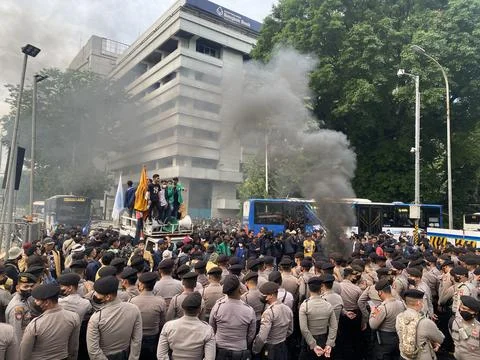 Demonstration at Jakarta Stock Photos