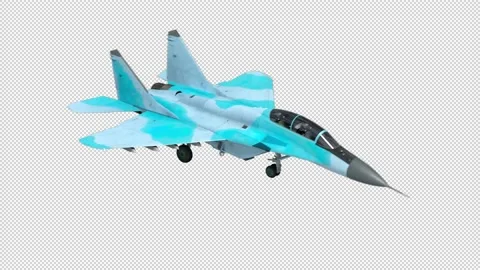 Demonstration of the jet fighter prototype. Video stock 156030490
