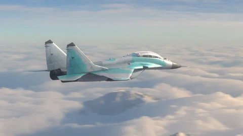 Demonstration of the jet fighter prototype. Stock Footage 156621866