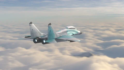 Demonstration of the jet fighter prototype. Stock Footage 157057956