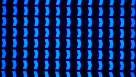 Demonstration of the LED color screen. Macro view of LED elements, the igniti Stock Footage 161325816