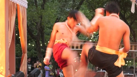 Demonstration of Muay Thai Stock Footage 257888880
