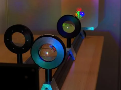 Demonstration of optical system Stock Photos
