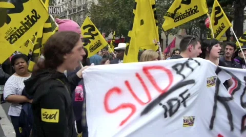 Demonstration in Paris. Stock Footage 862218