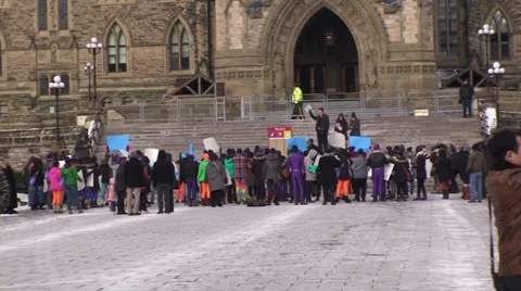 Demonstration on Parliament Hill. Stock Footage 34665220